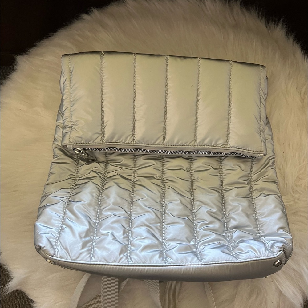 Silver large backpack by INC for Macys